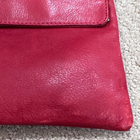 Red Crossbody Bag Rectangle Adjustable Strap Travel City Commuter Faux Leather - Picture 10 of 10